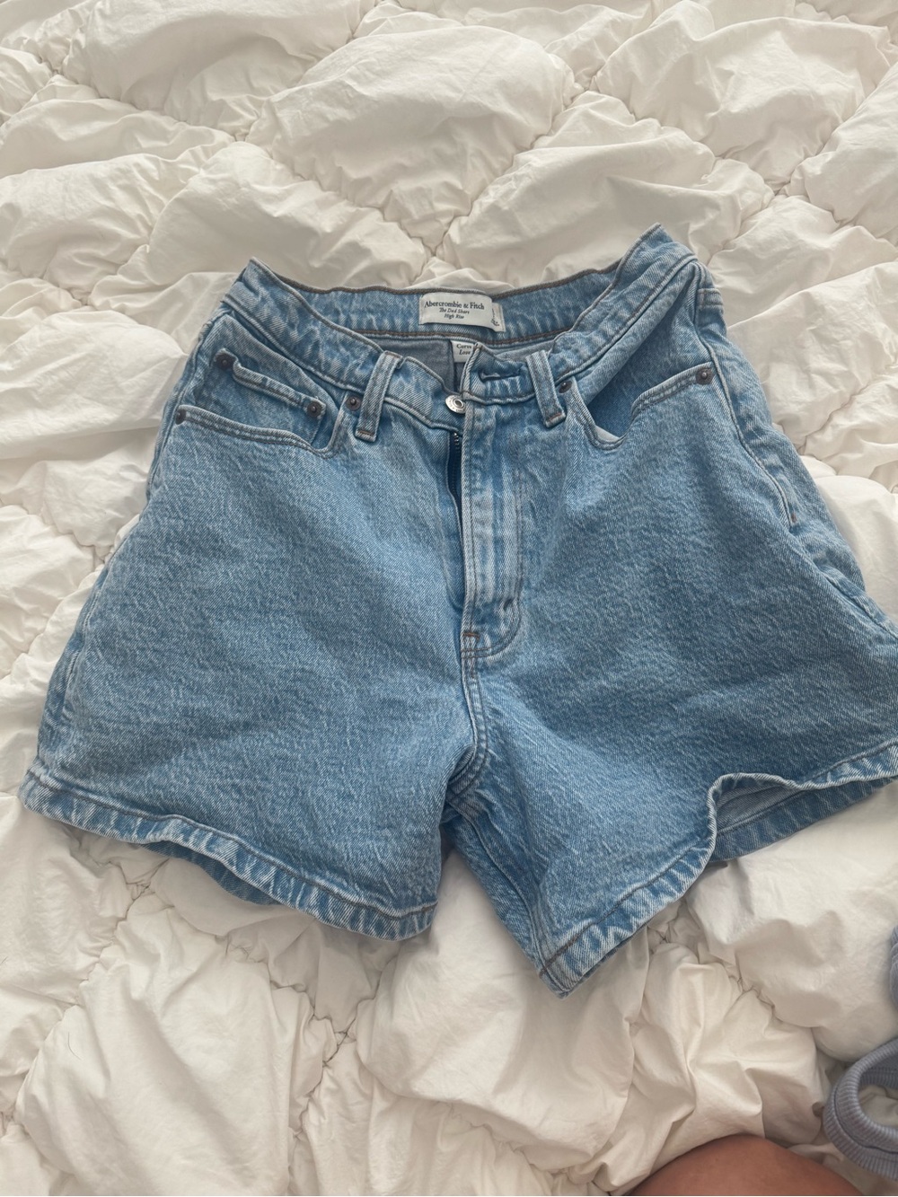 Abercrombie & Fitch Light Wash High-Rise Denim Shorts